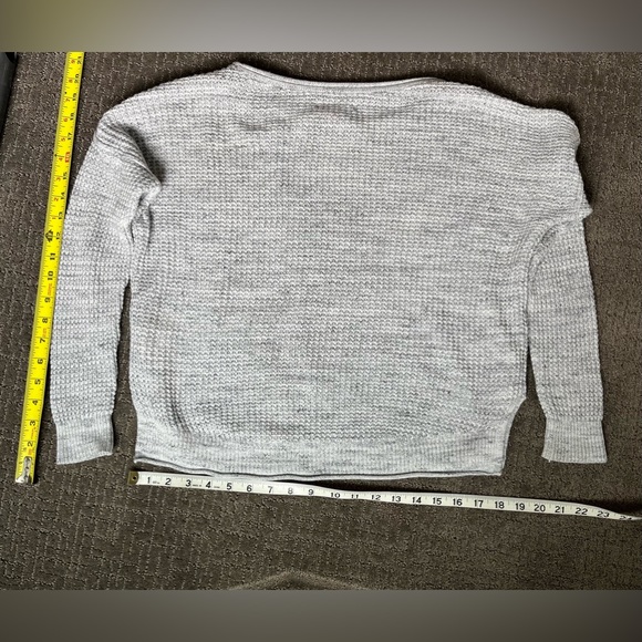 Hollister Sweater Mens Medium Gray Casual Pullover Waffle Knit - Picture 3 of 4